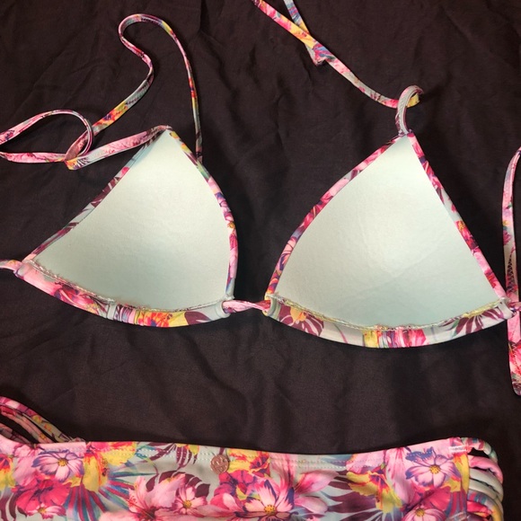 Garage teal tropical 2 piece swimsuit bikini - Picture 7 of 10